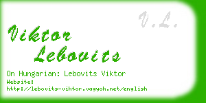 viktor lebovits business card